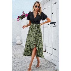 Women's Floral Fusion Wrap Midi Dress product